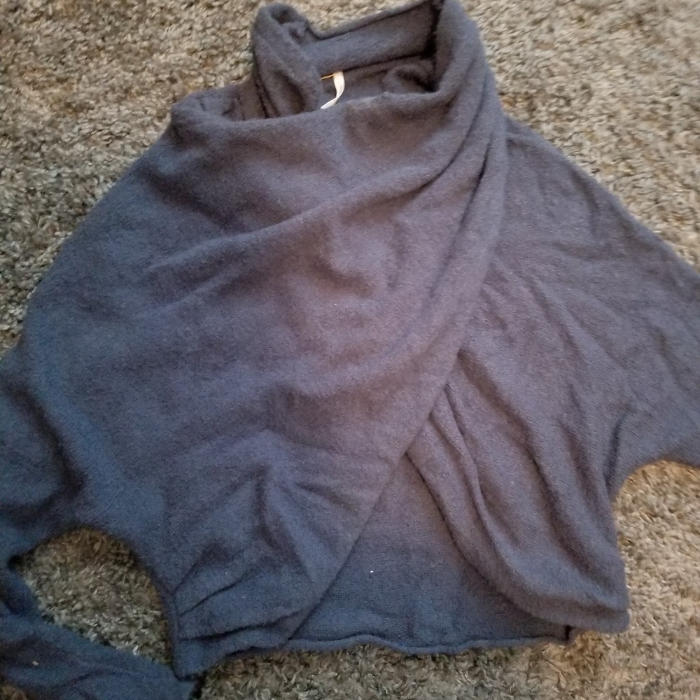 Cropped cross free people sweater